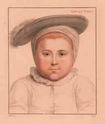 Prins Edward, 1 jaar oud, later koning Edward VI van Engeland.,1812 (gravure)