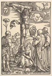 Christus aan het kruis met de Maagd en de heiligen Longinus, Maria Magdalena en Johannes