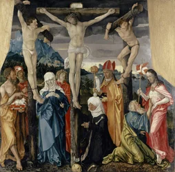 Christus Gekruisigd met de Dieven, Heiligen en een Vrouwelijke Donor, 1512