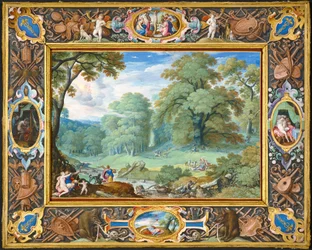 Landschap met het verhaal van Venus en Adonis