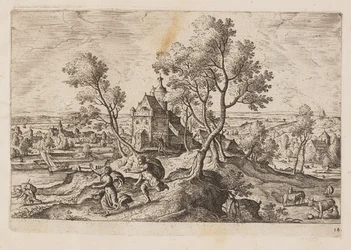 Plaat 14, uit Landschappen met scènes uit het Oude en Nieuwe Testament en Ovidius