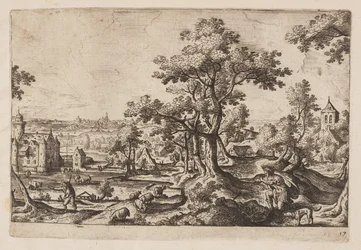 Plaat 17, uit Landschappen met scènes uit het Oude en Nieuwe Testament en Ovidius
