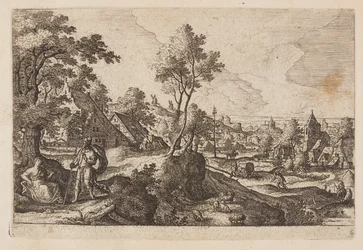 Plaat 6, uit Landschappen met scènes uit het Oude en Nieuwe Testament en Ovidius