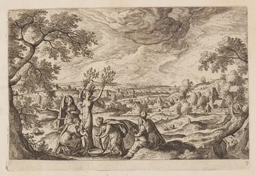 Plaat 9, uit Landschappen met scènes uit het Oude en Nieuwe Testament en Ovidius