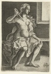 Lucretia steekt mes in haar borst