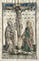 Christus aan het kruis tussen Maria en Johannes