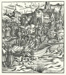 Executie van de leiders van een opstand tegen het bewind van aartshertog Maximiliaan van Oostenrijk in Gent, 1484