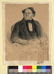 Tomaselli Ignaz, acteur en zanger  (1812-1862)
M.facs. Handtekening en gedicht van 4 regels „Weltbühne”

Aan de rechterkant een gedicht van vier regels als opdracht van Ignatz Tomaselli aan () Linz, 28 maart 1849

Ignatz Tomaselli/Weltbühne:/De forehand ga