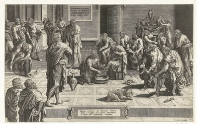 Christus wast de voeten van de discipelen