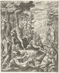 Johannes de Doper predikt tot de menigte