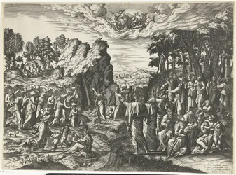 Mozes slaat water uit de rots