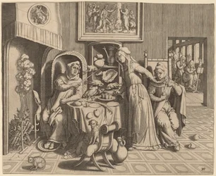 De Minnaar Non tussen de Abt en de Monnik