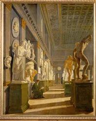 De Hall of Antiquities in Charlottenborg Palace, Kopenhagen ... (schilderij op doek)