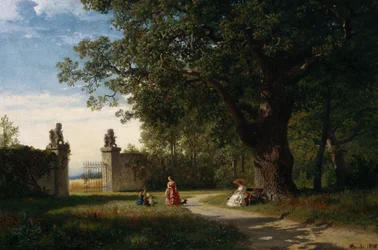 Parklandschap met figuur