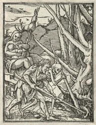 De dans van de dood: Verdrijving uit het paradijs, Adam bewerkt de grond