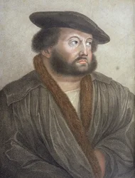 Portret van Hans Holbein, gegraveerd door Francesco Bartolozzi