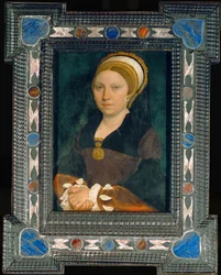 Portret van een Engelse dame, na 1540 (schilderij op eikenhout)