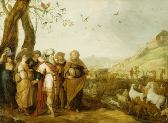 Noach en Zijn Familie Voor de Instap in de Ark