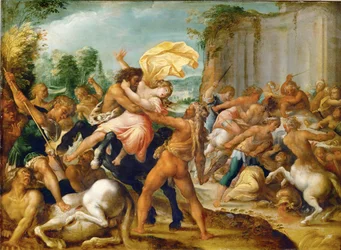 Hercules bevrijdt Dejaneira van de centaur Eurytion (koper)