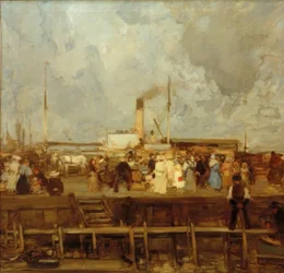 Aankomst van de stoomboot