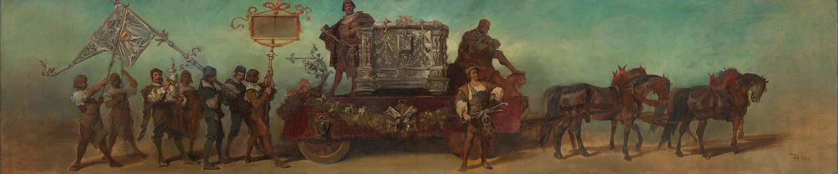 Ontwerp voor de feeststoet van 1879 - De slotenmakers