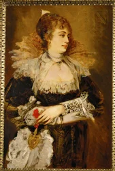 Hanna Klinkosch, een bekend lid van de Weense high society ... (schilderij op hout)