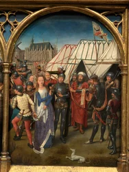 Detail van het reliekschrijn van Sint-Ursula