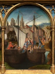 Detail van het reliekschrijn van Sint-Ursula