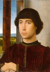Portret van een man bij een loggia