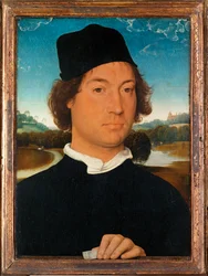 Portret van een onbekende man, met landschap (hijgend)