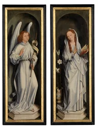 Keerzijde van een paar vleugels met de Aankondiging