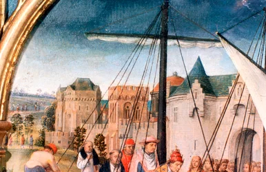 St. Ursula Schrijn, Vertrek uit Bazel (detail)