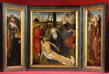 Drieluik van Adriaan Reins, een broeder in het Sint-Janshospitaal (hijgend)