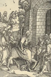 De intocht in Jeruzalem, uit Speculum passionis domini nostri Ihesu Christi
