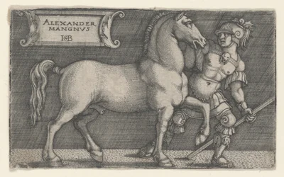 Alexander de Grote leidt Bucephalus