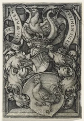 Wapen met een Haan, 1543 (gravure op geschept papier)