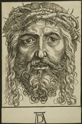 Hoofd van Christus gekroond met doornen