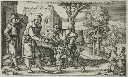 Het vertrek van de verloren zoon, plaat één uit De geschiedenis van de verloren zoon