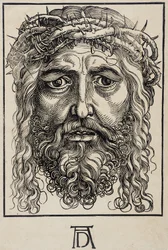 Het met doornen gekroonde hoofd van Christus