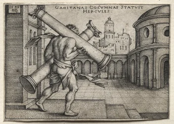 Hercules draagt de zuilen van Gades