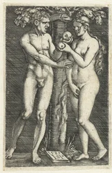 Verzoeking van Adam en Eva in het paradijs
