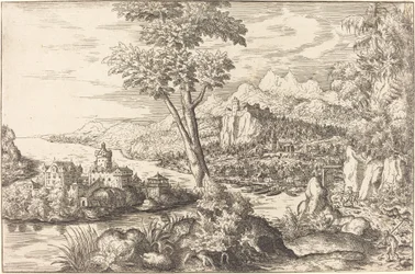 Landschap met drie mannen, ca. 1558-1559