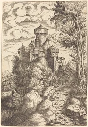 Landschap met een Fort en Grote Trap, 1554