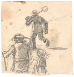 Figurenstudies voor een brandbeeld