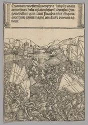 Slag bij Henegouwen, plaat 3 uit Historische Scènes uit het Leven van Keizer Maximiliaan I van de Triomfboog