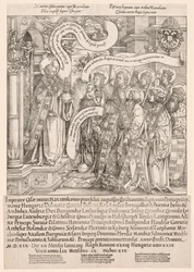 Maximiliaan gepresenteerd door zijn patroonheiligen aan de Almachtige (1519)