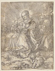 De Madonna op een grasrijke oever