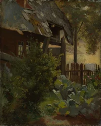 Kooltuin met hoek van een huis