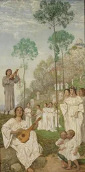Paastriptychon: Het rijk der gelukzaligen (Het paradijs)