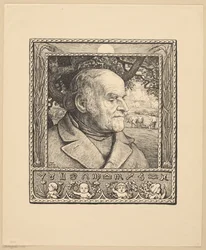 Portret van een man tegen de achtergrond van ploegwerk